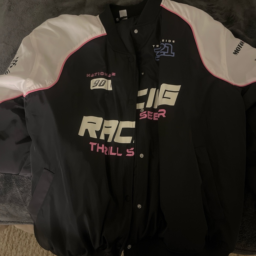 Black and White Racing Jacket
